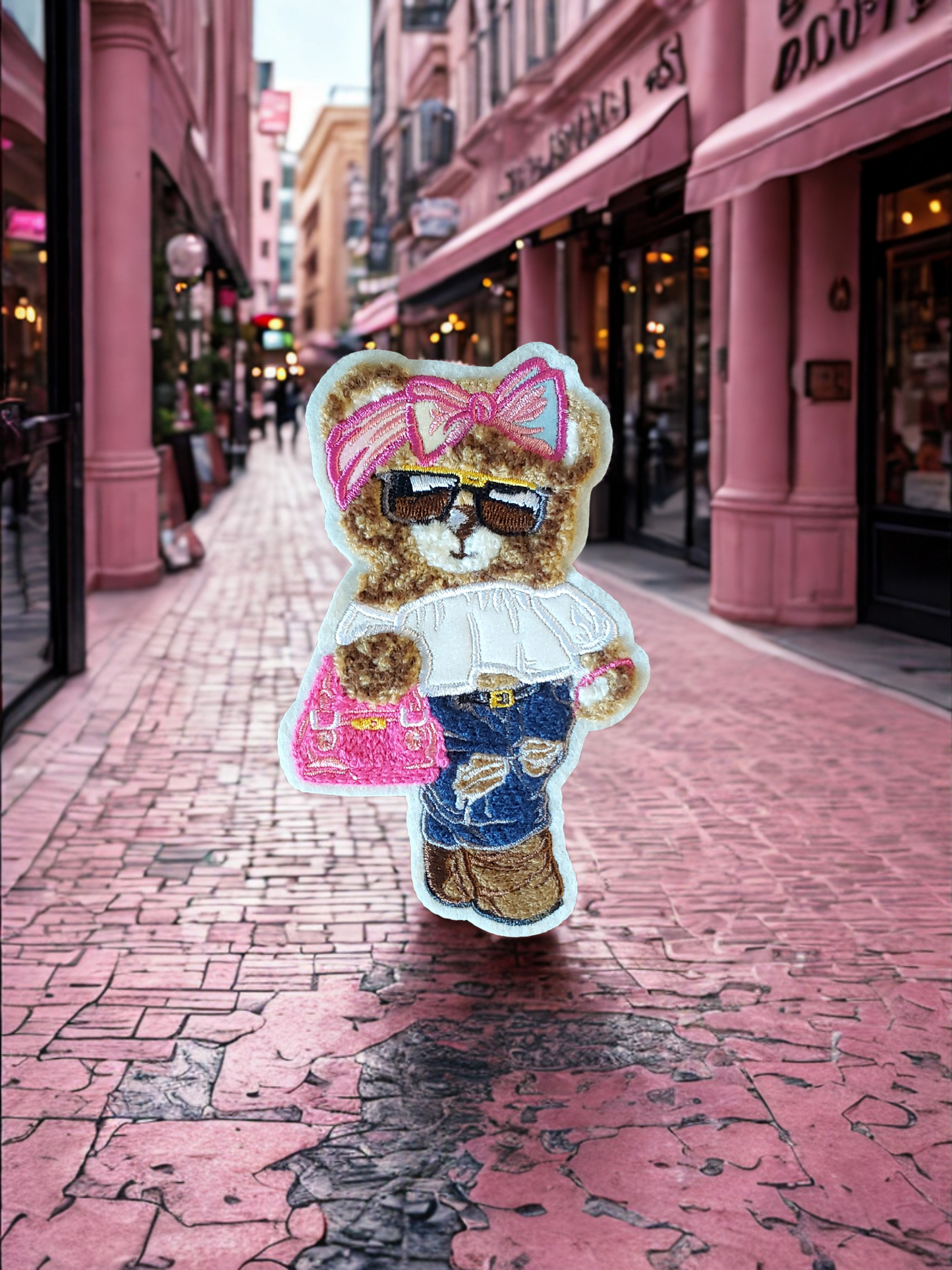 1PC Mini Bow Bear Patch