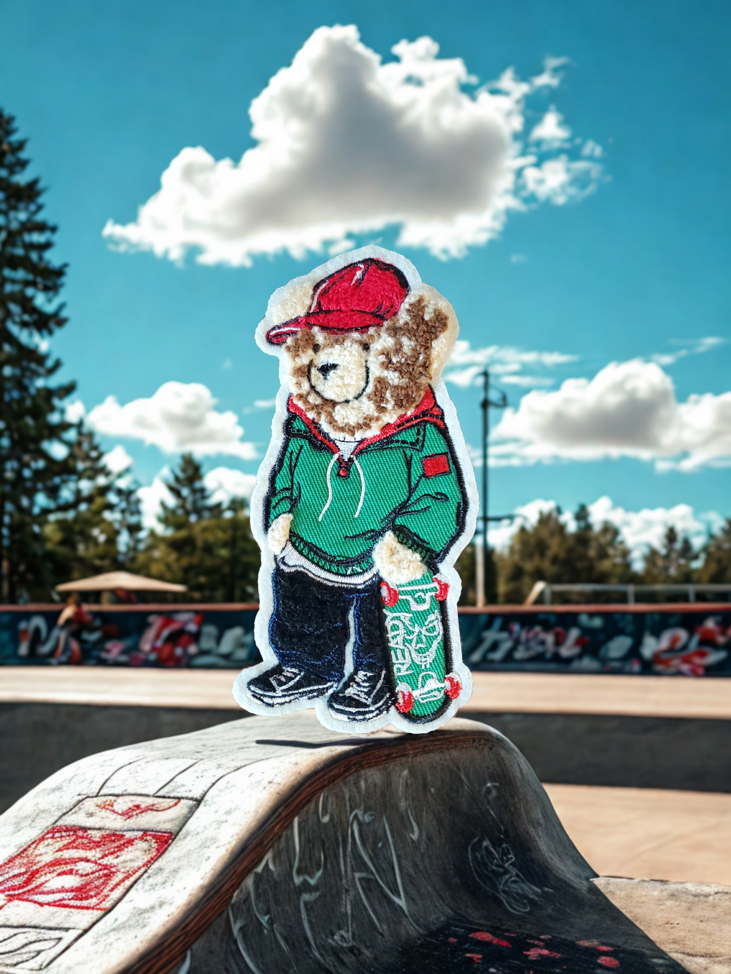 1PC Green Skate Bear Patch
