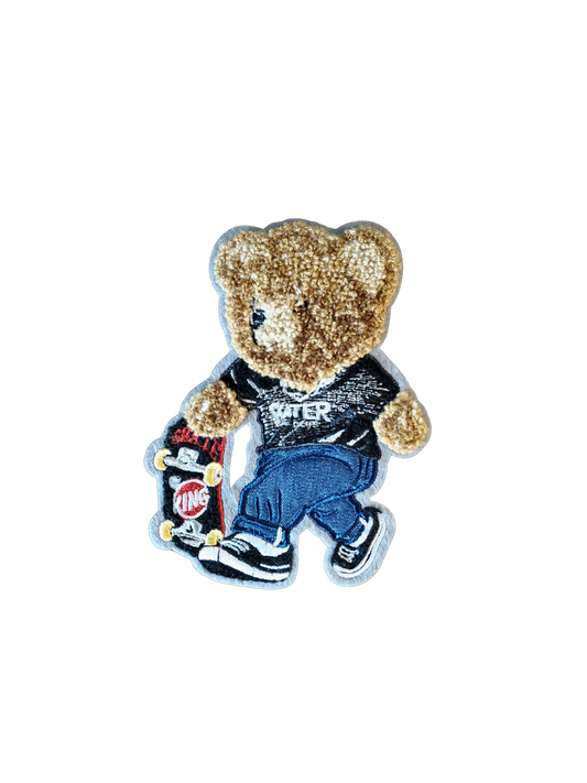 1PC Mini Black Skatebear Patch