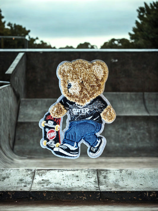 1PC Mini Black Skatebear Patch