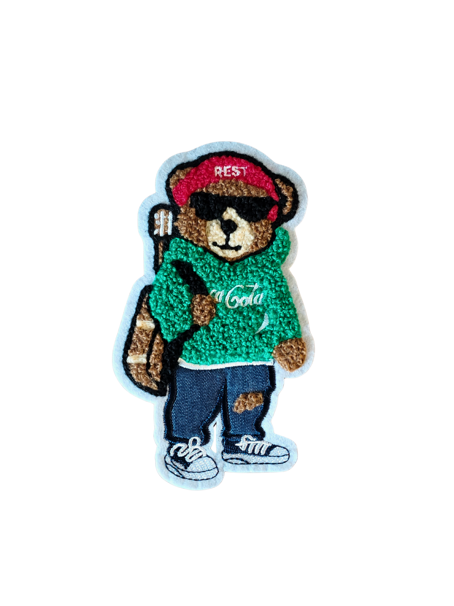 1PC Mini Guitar Bear Applique Patch