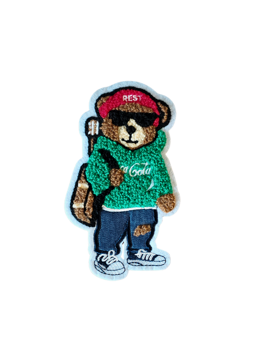 1PC Mini Guitar Bear Applique Patch
