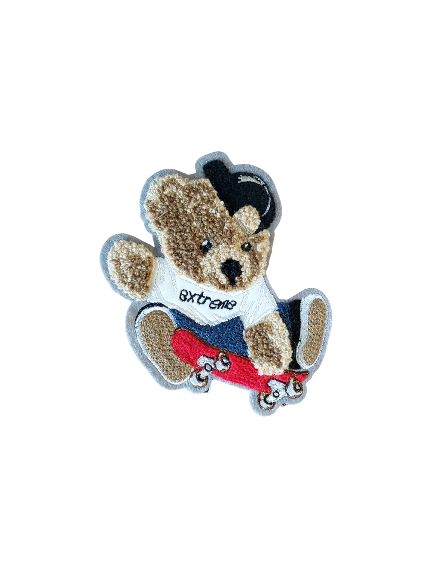 1PC Mini White Skate Bear Patch